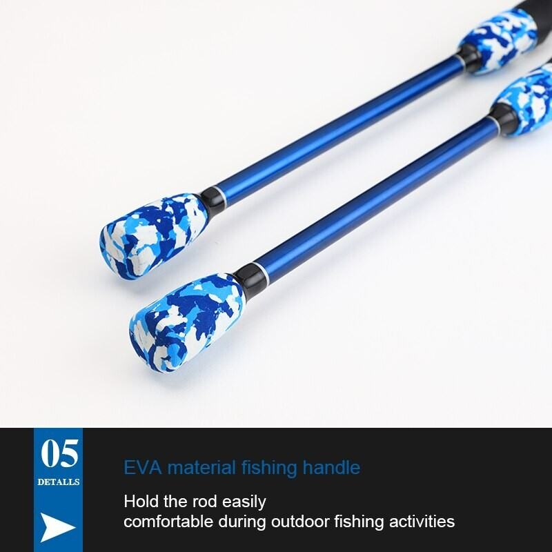 Taigek “Cold Blood” Spin Casting “Rod Only” 6′ 2pc. Blue Camo Carbon Fiber