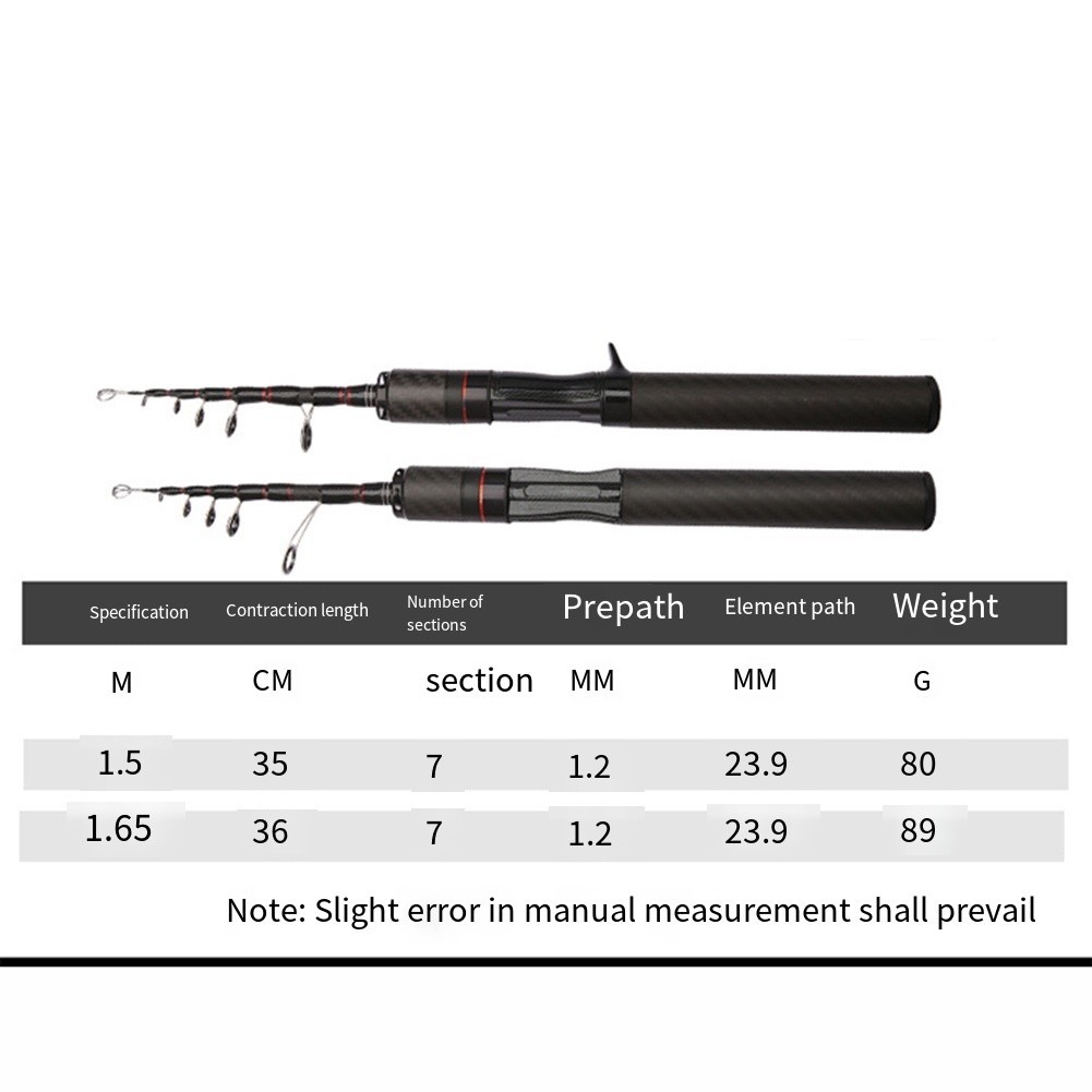 UL Telescopic Fishing Rod 35/36cm Compact Travel Design for Trout Bass