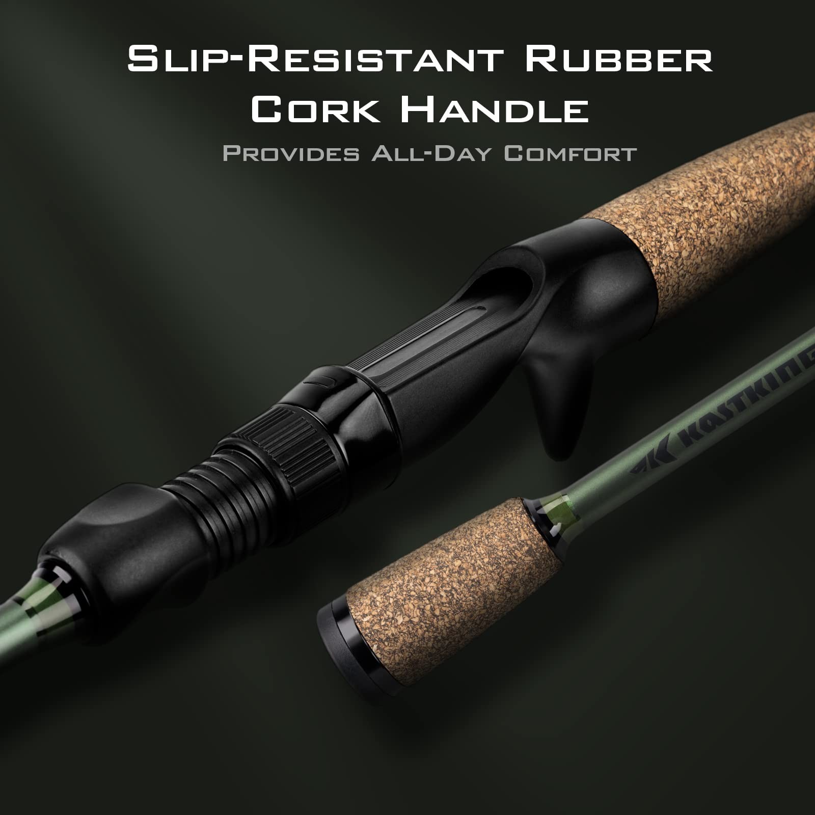 KastKing Spartacus II Twin Tip Fishing Rods, Cast – 6’8″ – MH Power – Fast