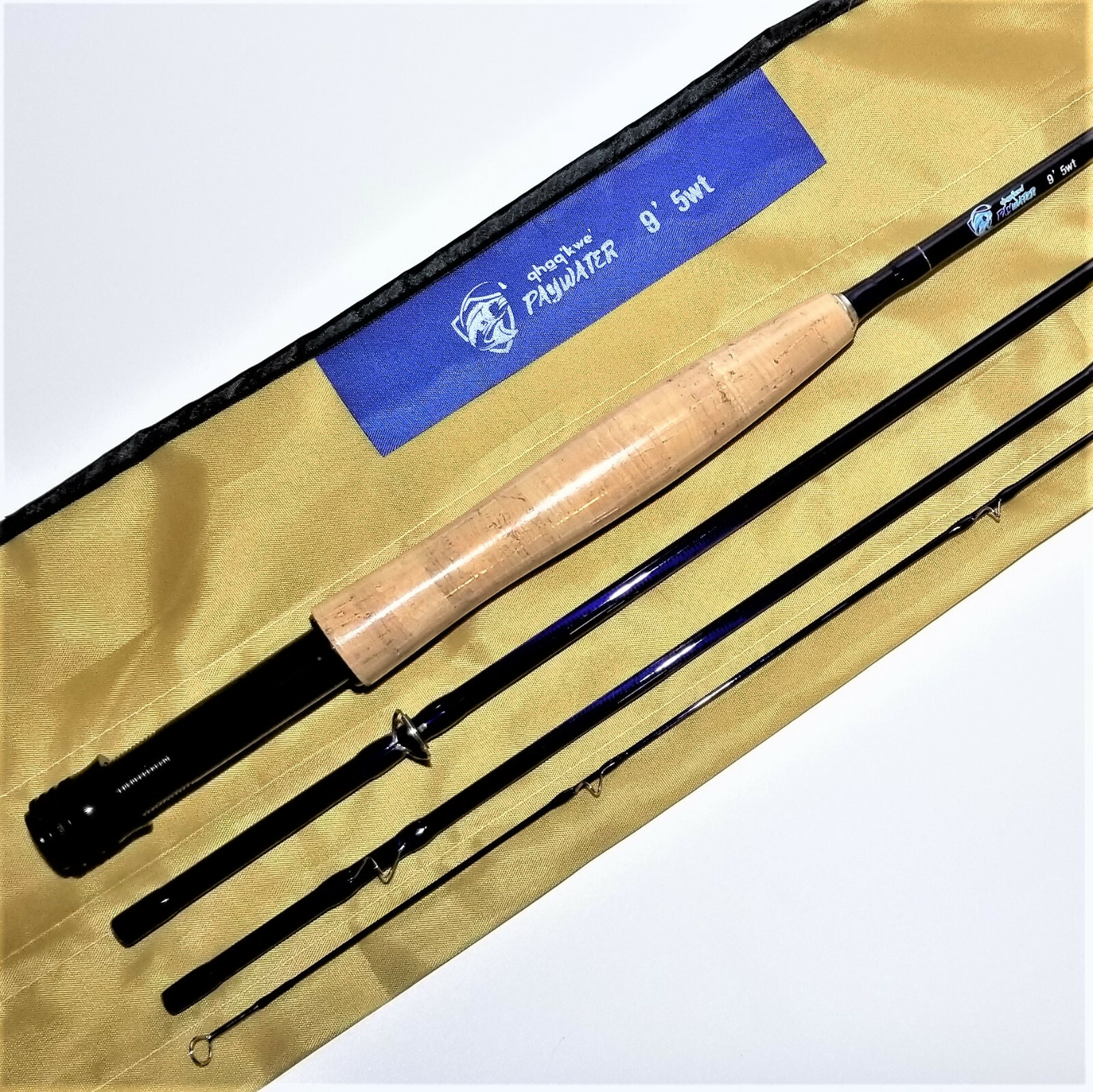 PayWater BLUE 9′ 5wt Medium Action IM6 Carbon Fly Rod Snake Guides 4pc R&R Case