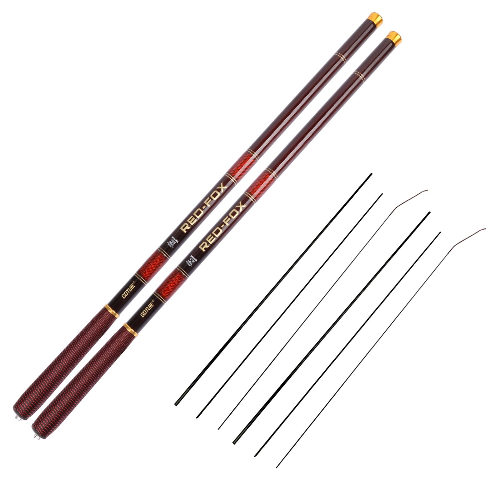 Goture Telescopic Tenkara Fishing Rod Kit 2Pcs Collapsible Crappie Rods 1 Piece
