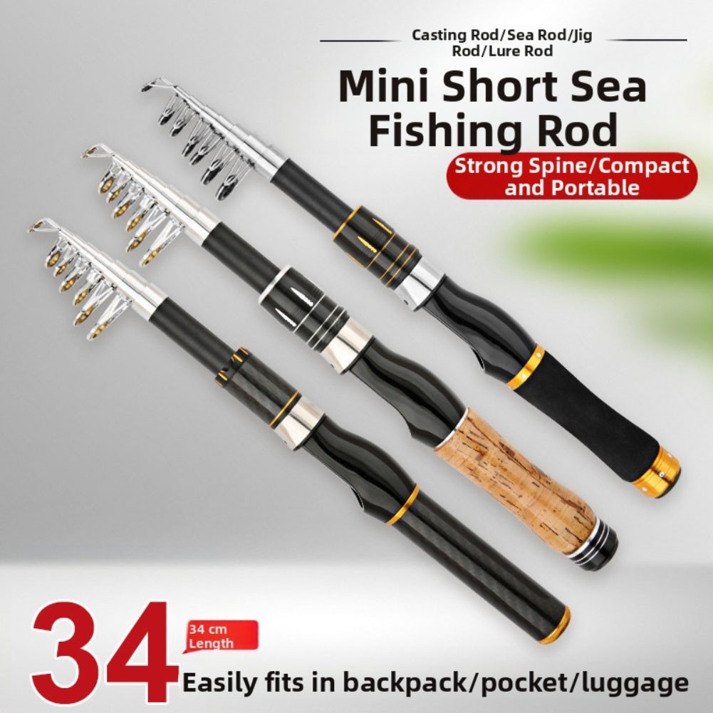 Portable Telescopic Fishing Rod Sea and Freshwater Use 1 8 to for 2 1 Meter Long