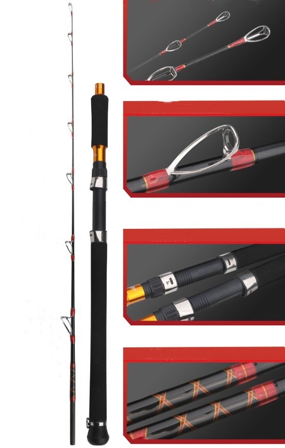 Fishing Rod 2 Section Slow Jigging Rod Spinning Casting Rod Lure 50-150g Carbon