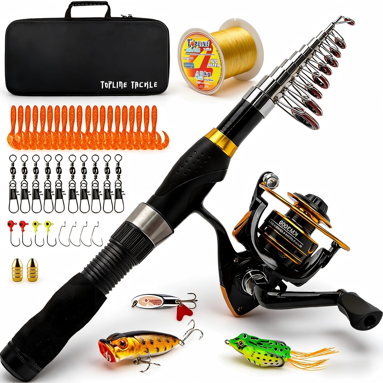 Portable Fishing Rod and Reel Combo, Telescopic Fishing Spinning Rod and Reel…