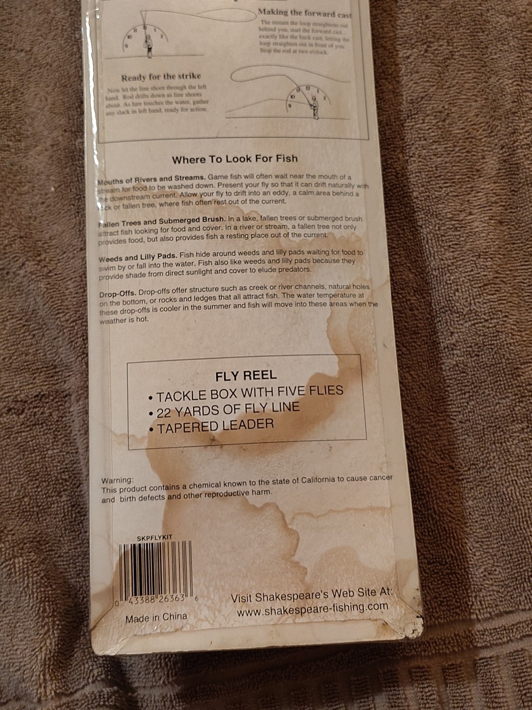 New Vintage Sealed Shakespeare Complete Fly Rod Fishing Kit 8Ft & Accessories