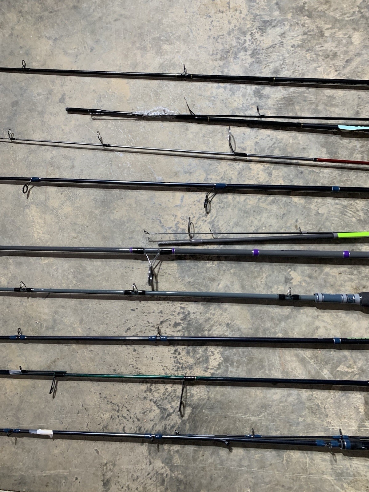 LOT OF 10 BASS PRO SHOPS FISHING RODS (BROKEN)