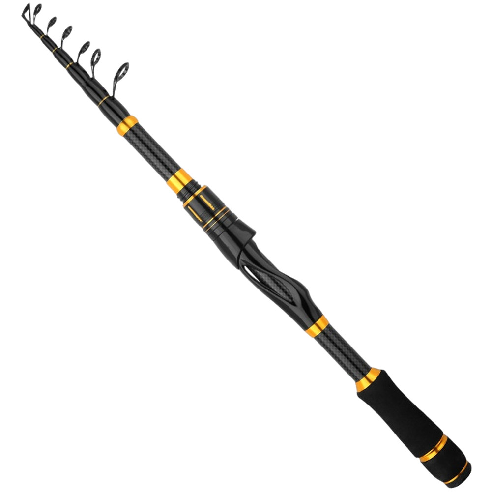 Carbon Telescopic Lure Rod 43cm Lightweight 1.8m 2.1m 2.4m Stiff Action