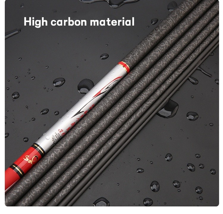 Telescopic Fishing Rod Carbon Fiber Stream Hand Pole 3.6m 4.5m 7.2m 8m 9m Travel