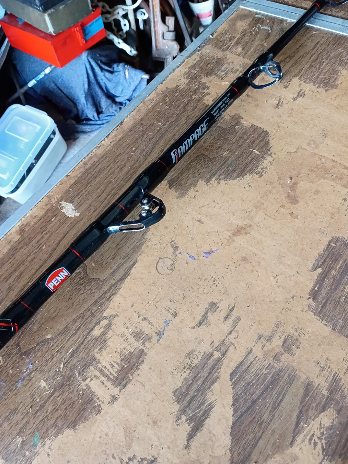 Penn Rampage Jigging Casting Rod 6 Ft Heavy Mod Fast 50 100 Braid RAMbw3080c60rs