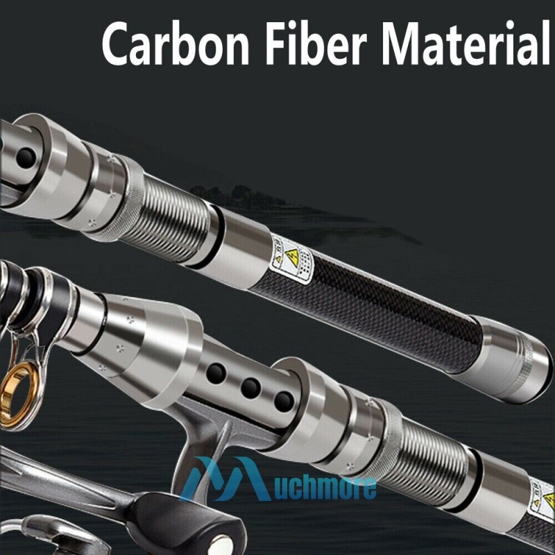 Telescopic Fishing Rod Pole Heavy Duty Carbon Fiber Sea Saltwater & Freshwater