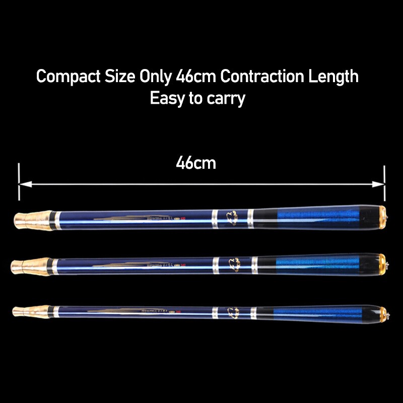 Fishing Rod 3.6M-6.3M Carbon Fiber Fishing Rod Ultralight Portable Travel Pole