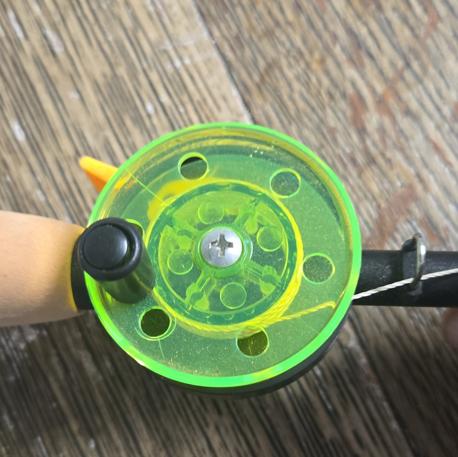 Toy For Cats Spincast Rod & Reel Combo 2ft 4in Portable Black/Green/Orange Inter