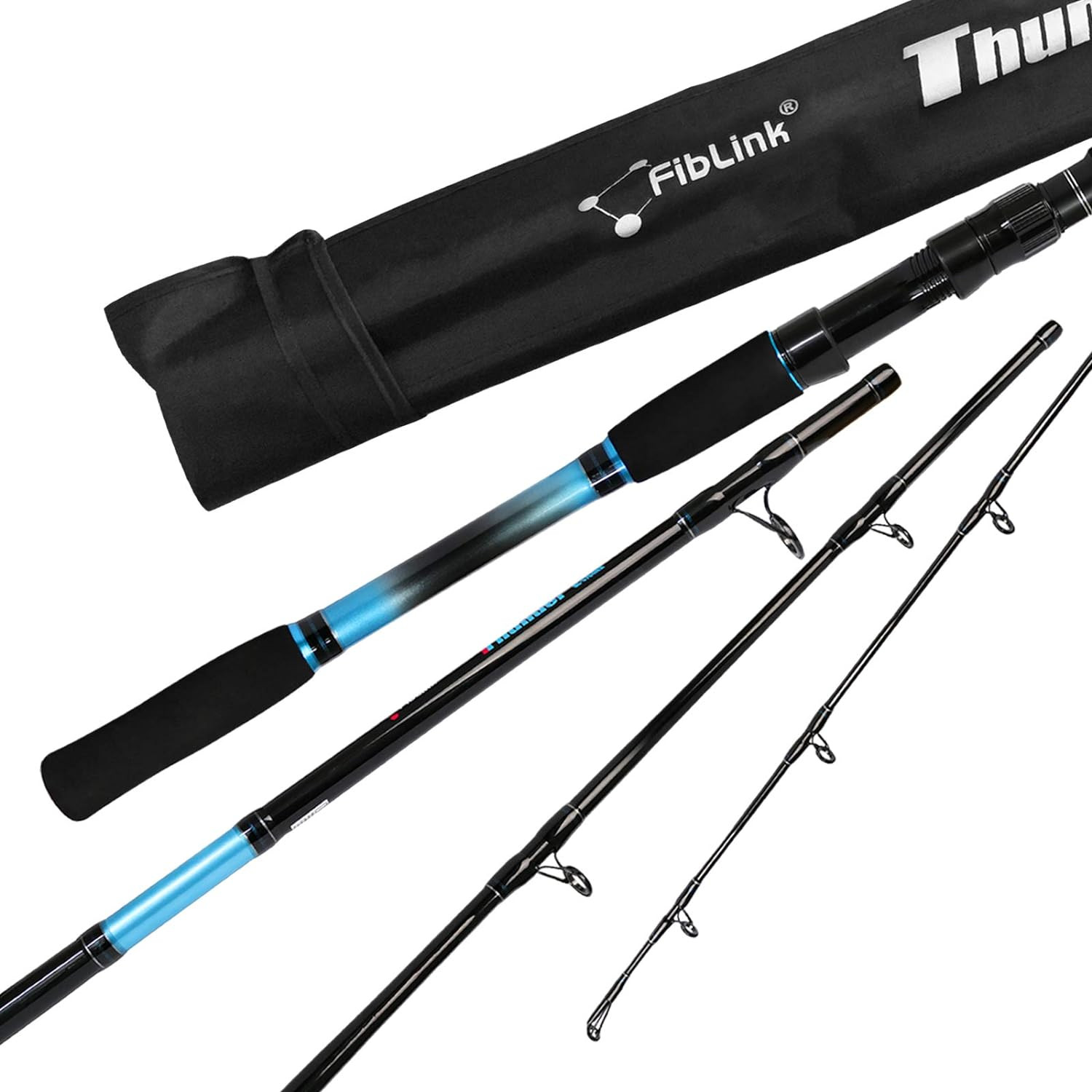4-Piece 7-Feet Carbon Fiber Boat Fishing Rod Spinning Travel Portable Rod Tourna