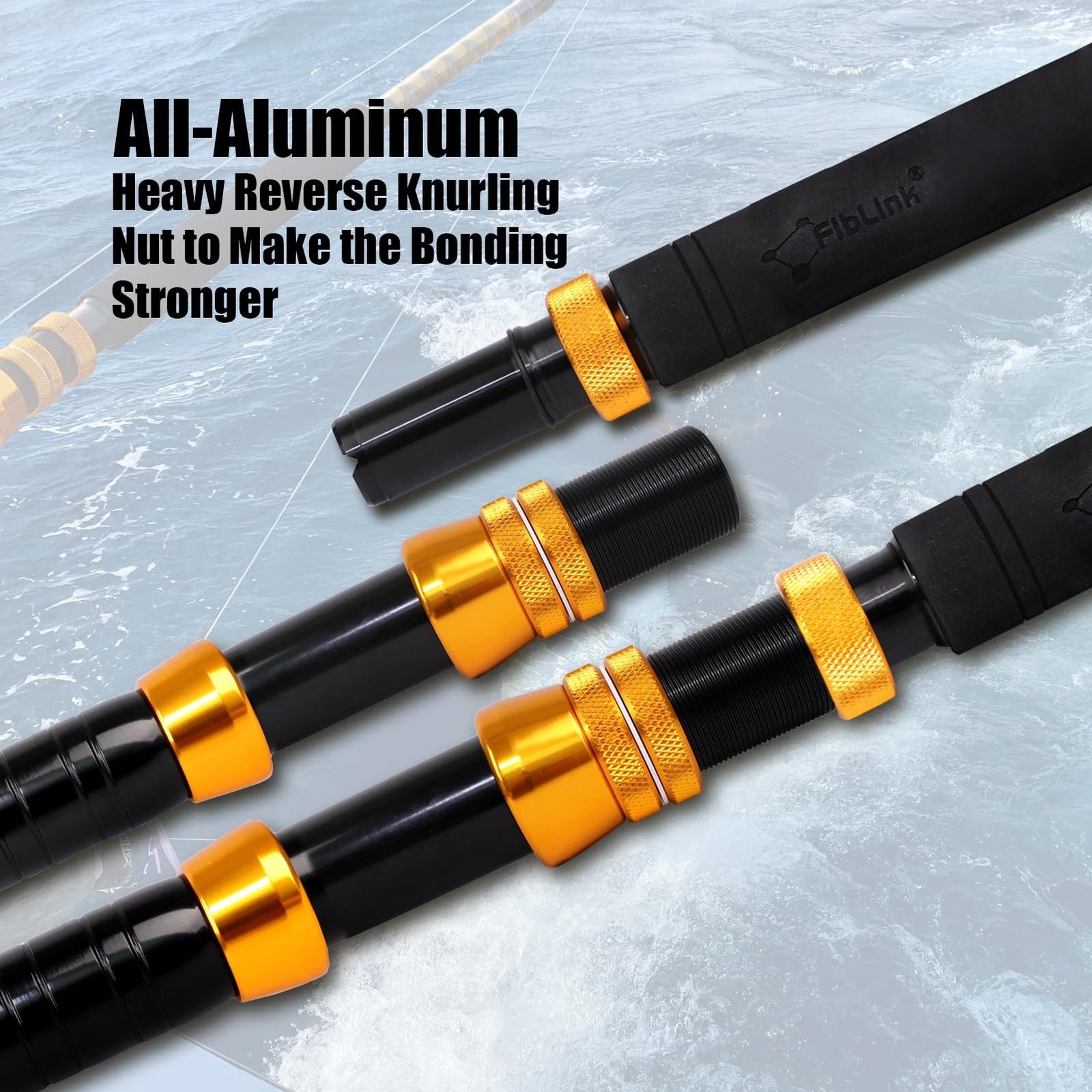 Fiblink Bent Butt Fishing Rod 2-Piece Saltwater Offshore Trolling Rod 2-Piece 6