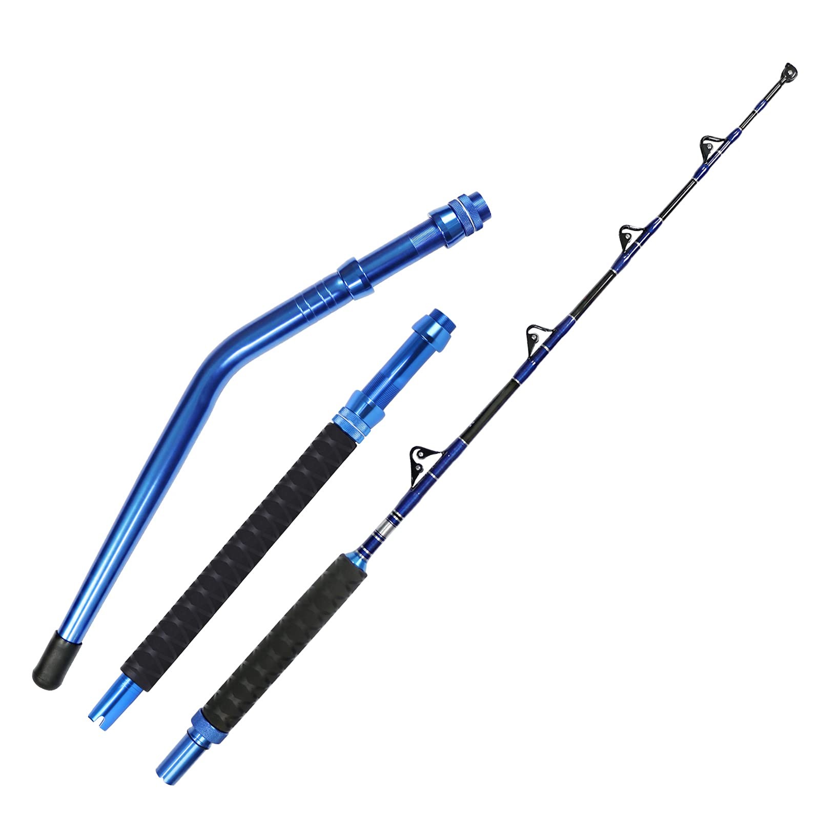 Fiblink Bent Fishing Rod 2-Piece Saltwater Trolling Heavy Roller Offshore Rod