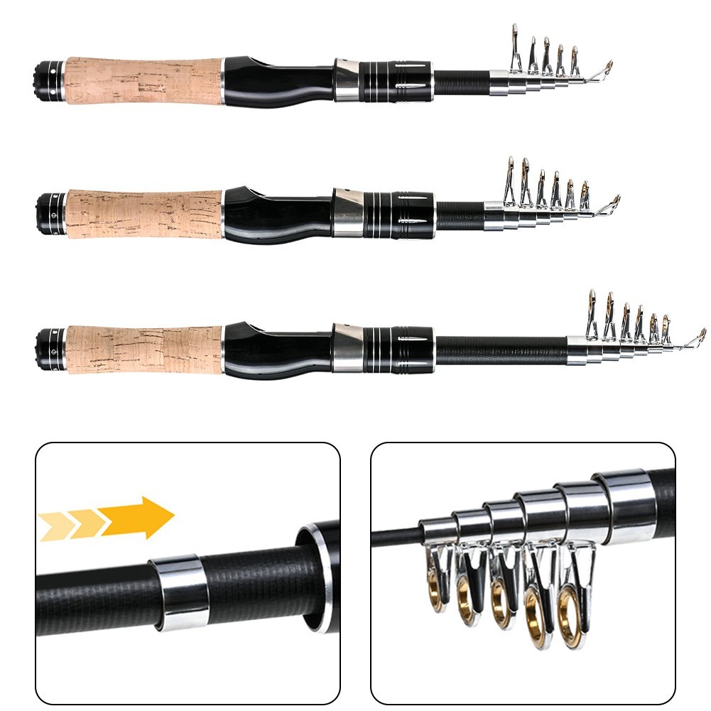 Portable 1 61m Fishing Rod Designed for Big Fish Catching and Easy Transport
