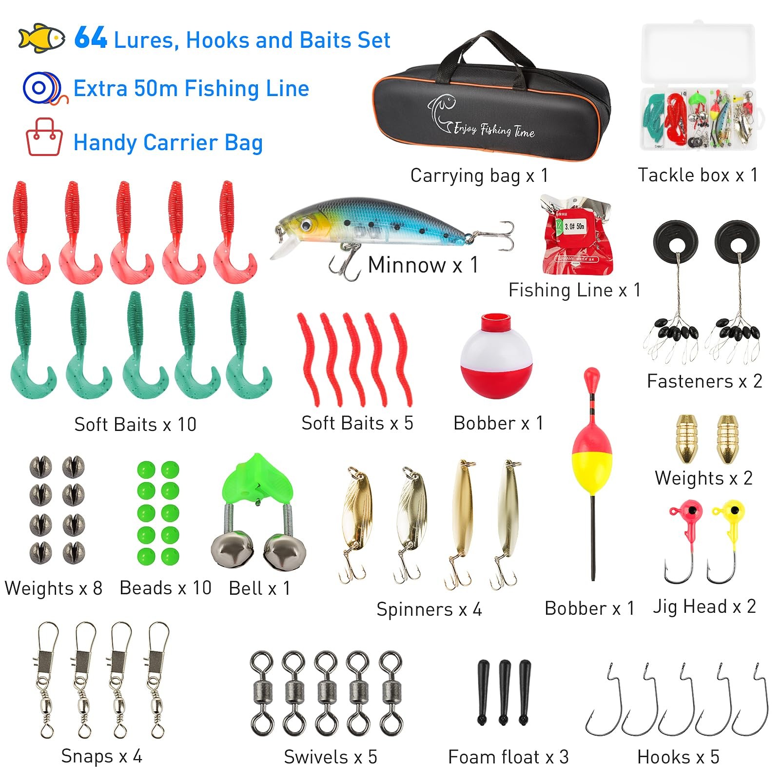 Kids Fishing Pole Kit, 59” Telescopic Rod and Reel Beginner Combo with Pink