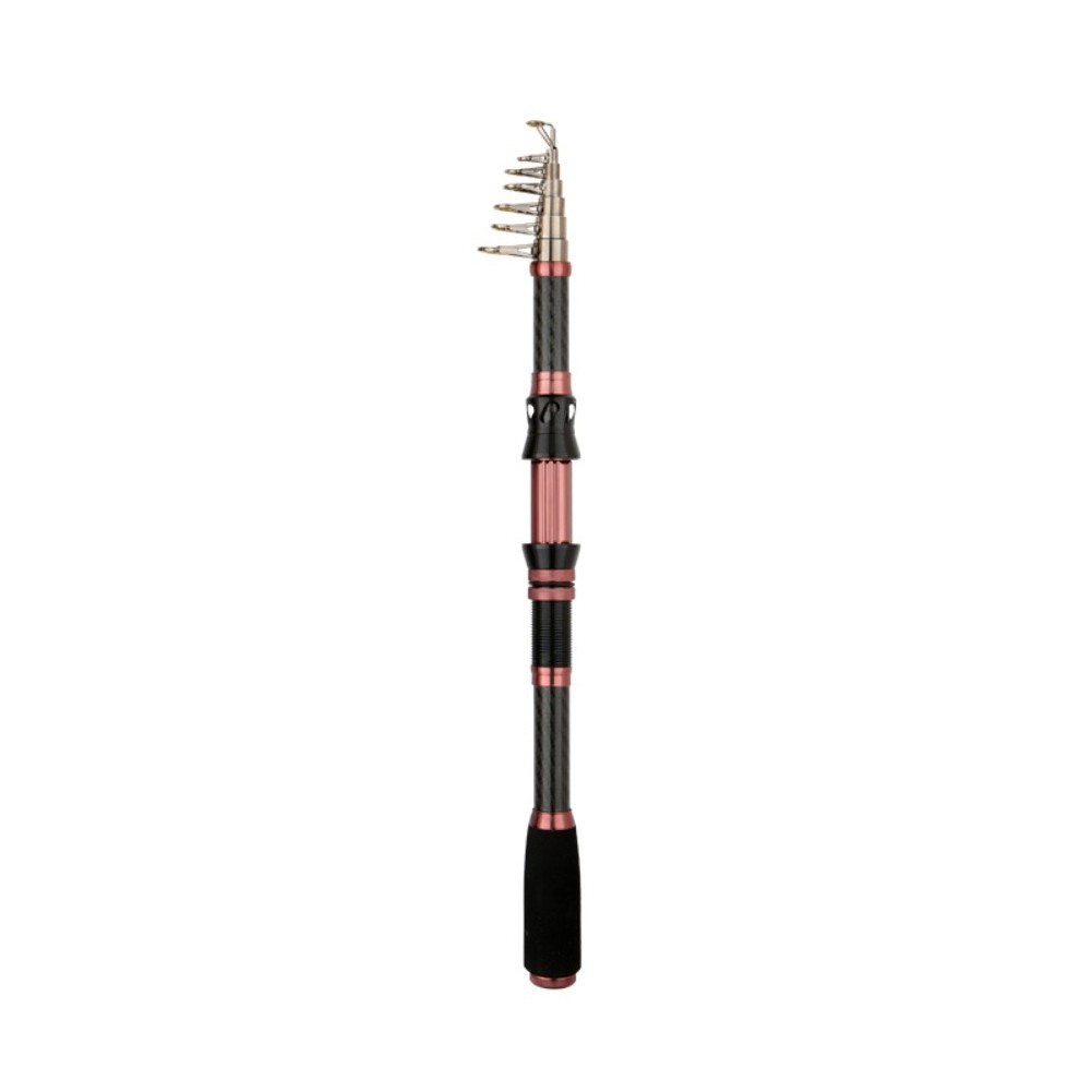 Sea Fishing Rod Carbon Fiber Shrink 180cm Black Pink with Reinforced Reel Seat