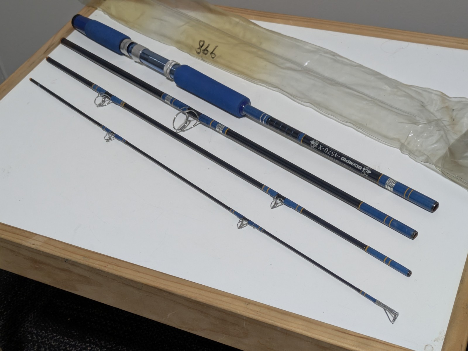 Olympic 4570-X F.W. Spin Fly Rod 7′ 4-Piece Fishing Pole Blue