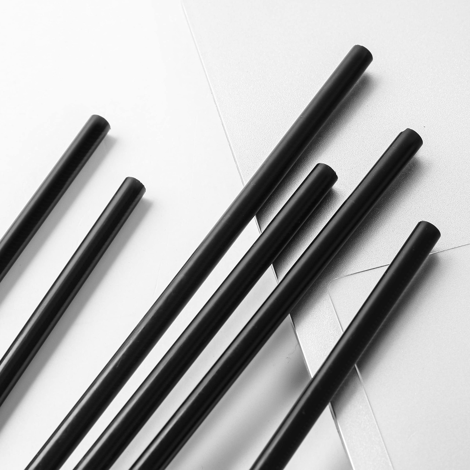 Black Acetal Copolymer Plastic Round Bar Dowel Rod 6mm Dia 20cm Length 6 PCS