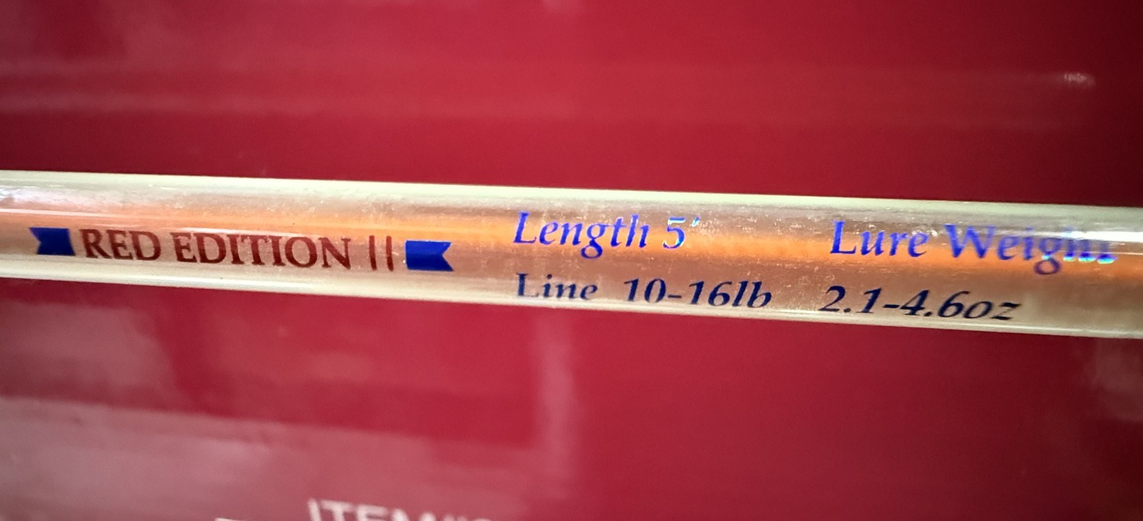 Spinning Rod LARGO STICK RED EDITION II 5 ft – 2 Piece – 5 Guides Hook Holder
