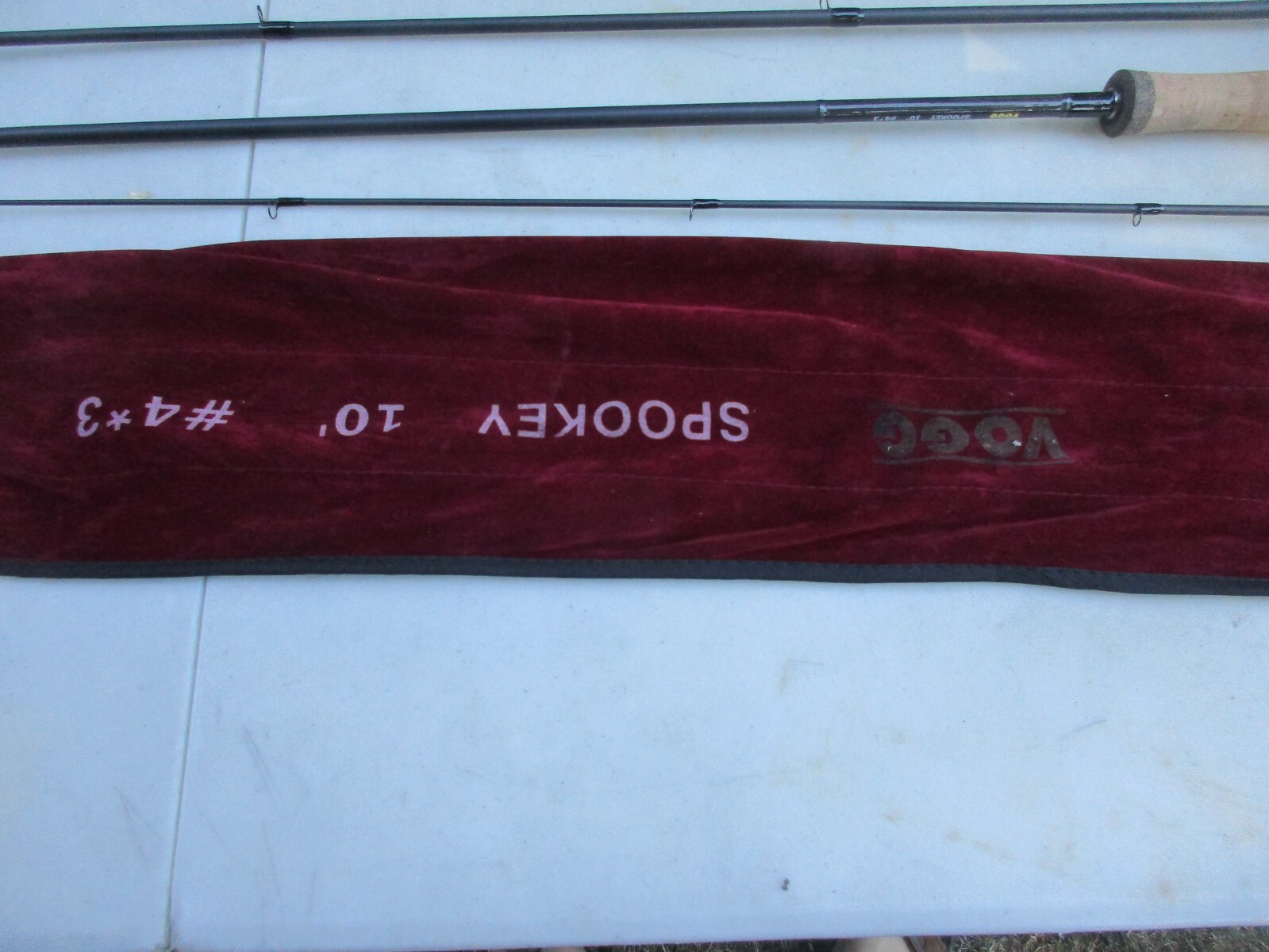 vogg fishing pole Fly Rod 10’ 4wt 3 pc. with sock, no case spookey
