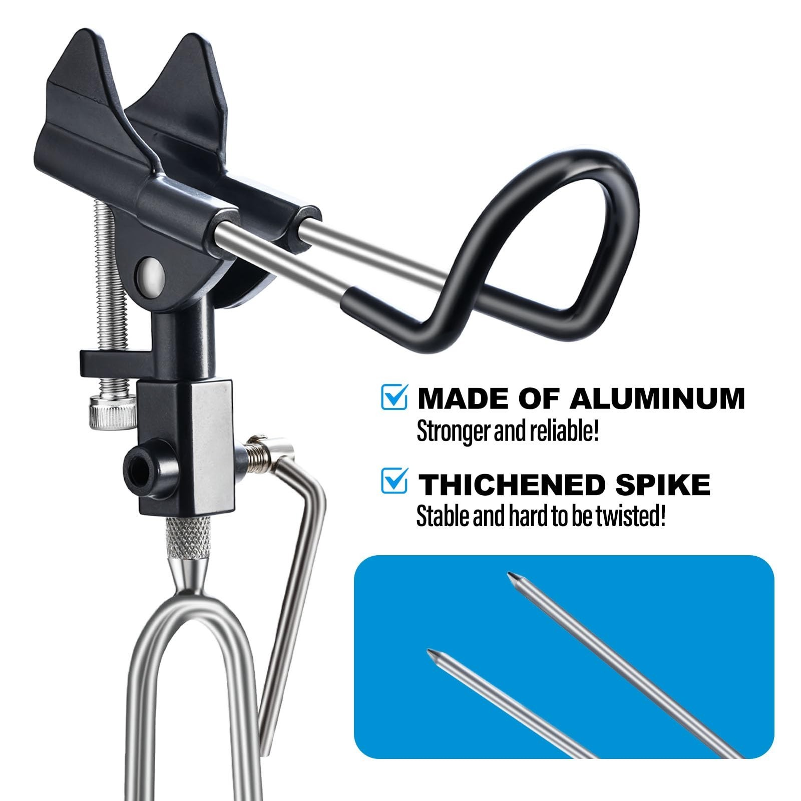 Fishing Rod Holder for Ground, Aluminum Bank Rod Holder, Bank Fishing Rod Rac…