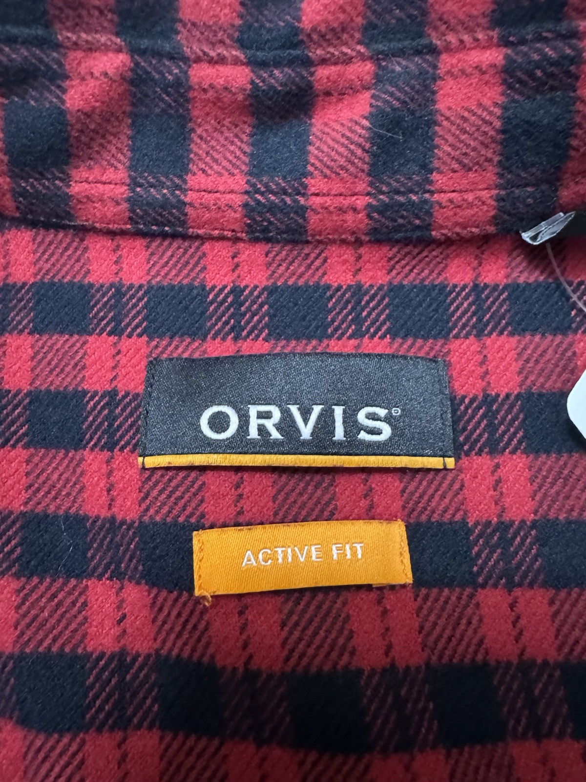Orvis Red And Black Buffalo Plaid Heavyweight Outdoor Shirt Size L New