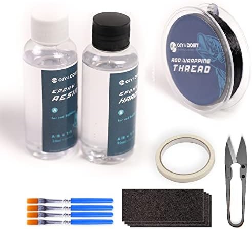 OJYDOIIIY Fishing Rod Repair Kit with Epoxy Glue, Wrapping Thread, Clipper, and