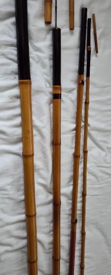 Japanese bamboo fishing rod 137cm used vintage fishing gear