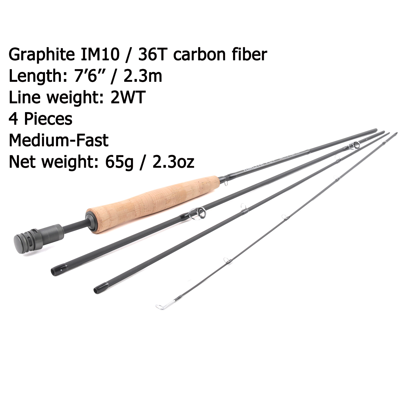 Airlite 3wt 7’6″ 4 Fly Fishing Rods Light Weight Medium-Fast Graphite