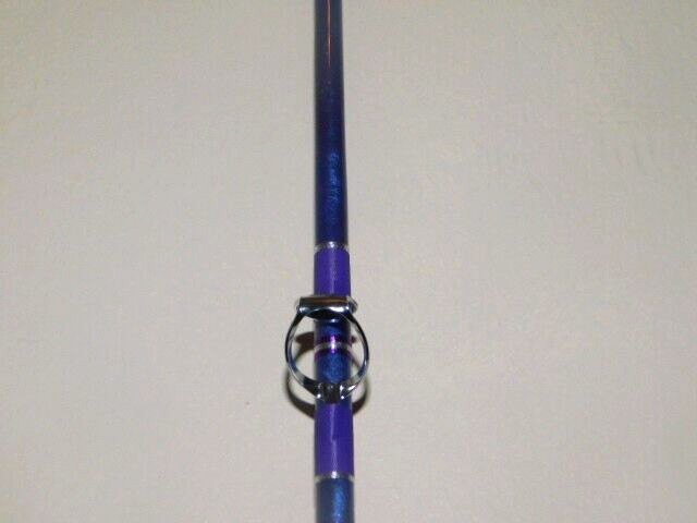 CUSTOM CONVENTIONAL BOAT ROD 7′ PURPLE PEARL MARBLE 25-50 LB TURBOS NEW