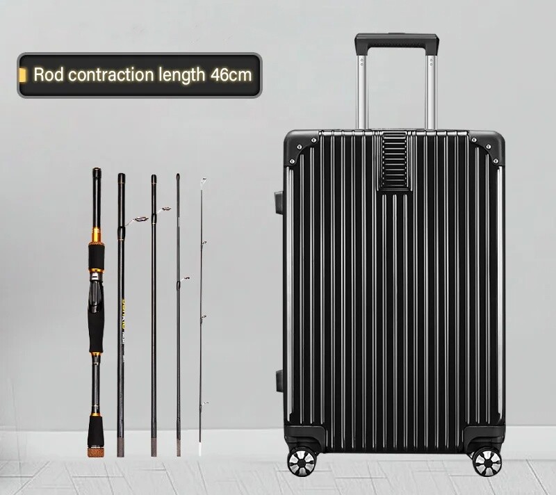 Fishing Rod Casting Spinning Travel Carbon Fiber Pole 4/5 Sections Fishing Rod