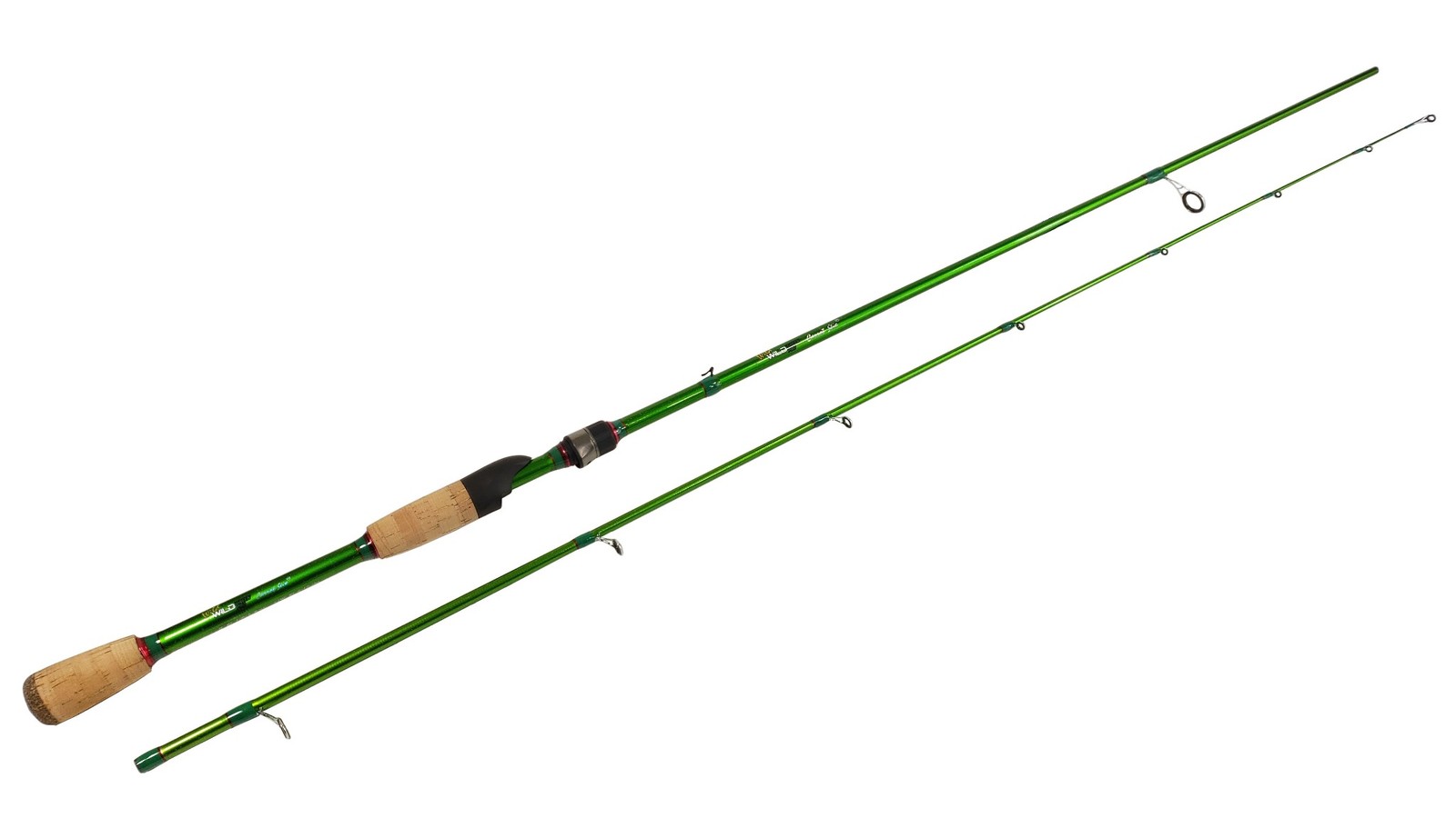 COLLAPSIBLE 2PC Carrot Stix SPINNING 7′ 6″ Medium Wild Green PRO Fishing Rod