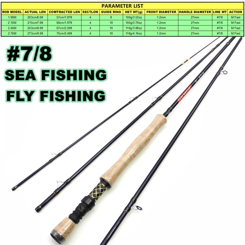 Fishing Rod 7ft Carbon Fiber Spinning Ultra-Light High Sensitivity Fast Action