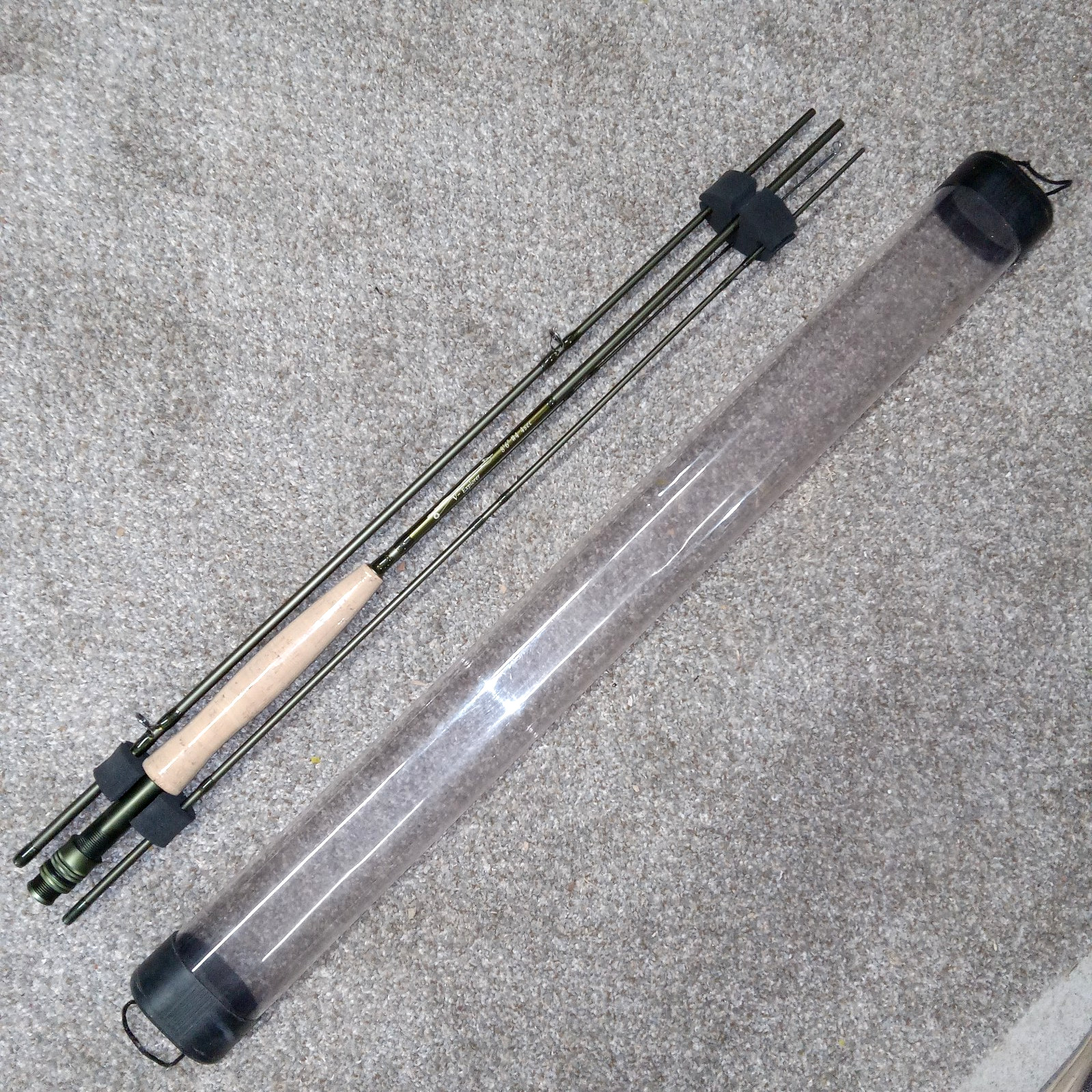 4 PIECE #4 V-EXPLORER 8′-6″ FLY ROD UN-USED IN TUBE