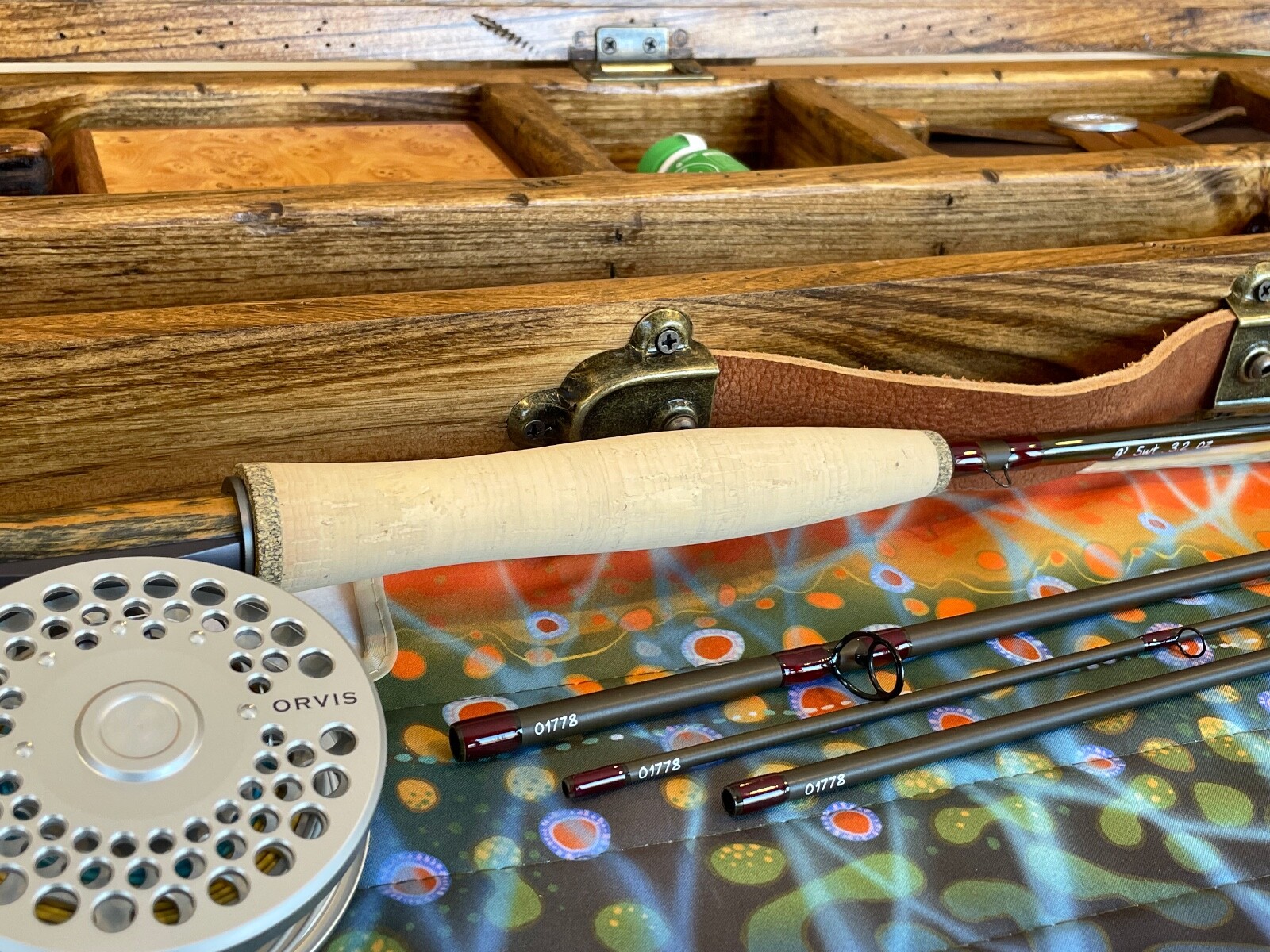 Two-Hearted Fly Rod Case with Rod, Reel, & Fly Box (5wt. 9″ 4 pc)
