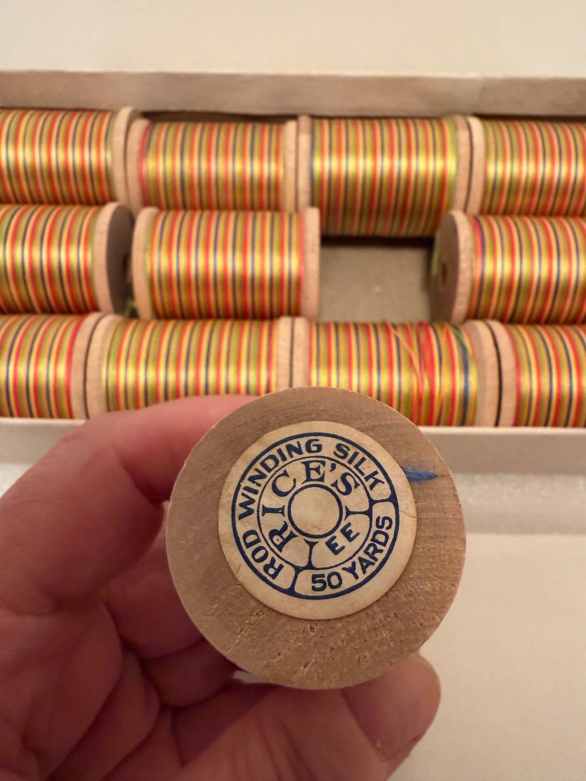 Rices Silk Rod winding EE thread multicolor 50 yds