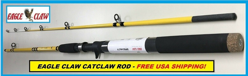 EAGLE CLAW CATCLAW 8′ Fiberglass Casting Rod #CC802MHC FREE USA SHIP!