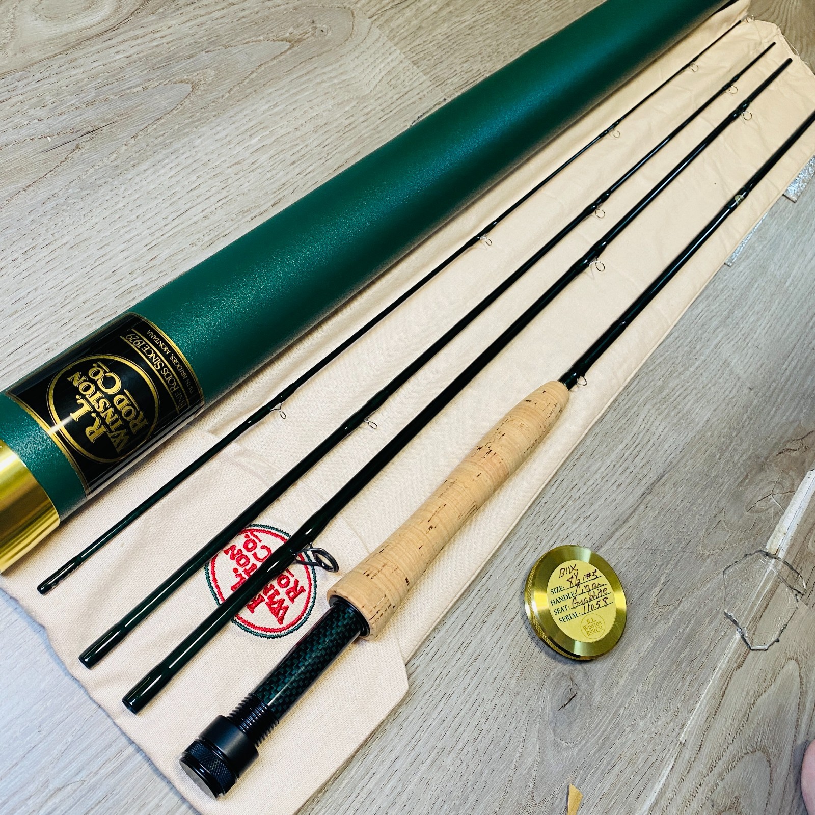 [Beautiful]R.L. Winston Boron IIx 8’6″ 4pcs 5wt Fly Rod Fishing w/tube & sock