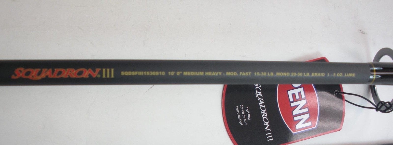 Penn 1522224 SQDSFIII1530S10 Squadron III Surf Spin Rod 10ft 2pc Med Hvy 15-30LB