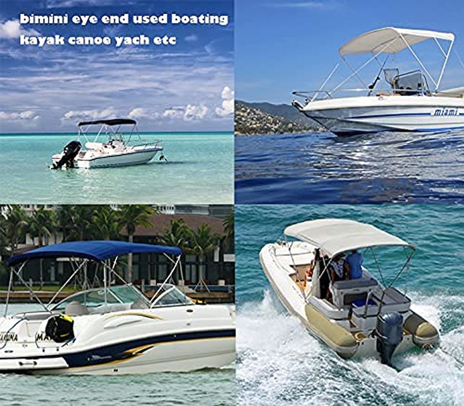 Boat Top Hardware Bimini Top Hardware 7/8 inch and 1 Inch Eye End Cap Fitting…