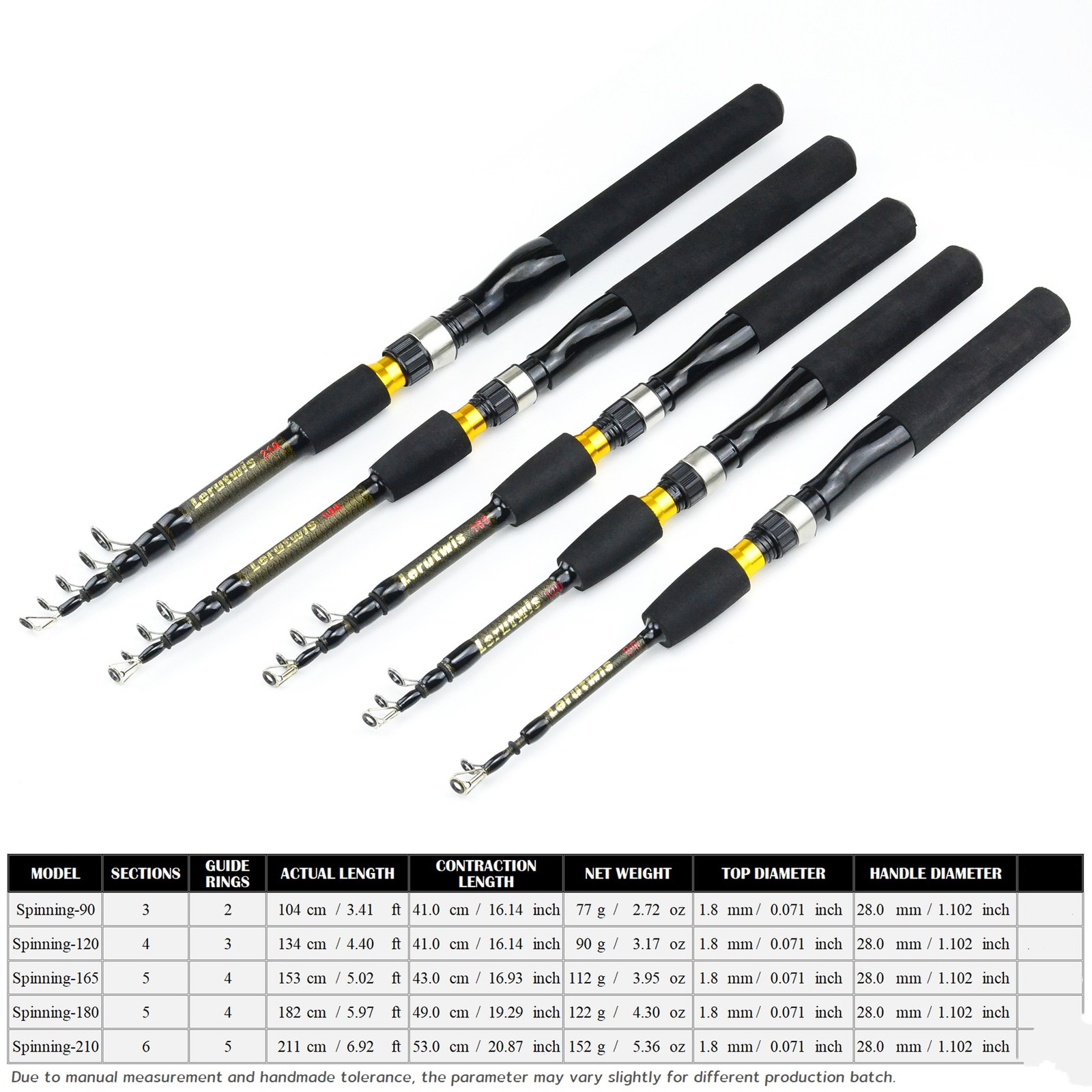 1Pcs 90-210 cm ultra-short telescopic carbon ice fishing rod for sea fishing