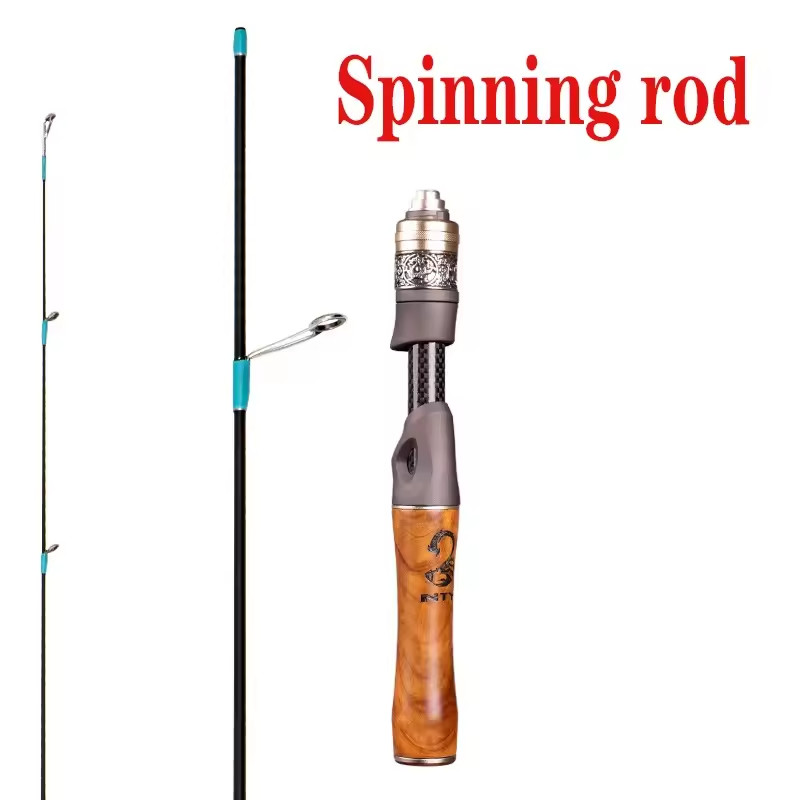 Ultralight Carbon Fiber Fishing Rod Fast Action Trout Lure Pole Wood Handle