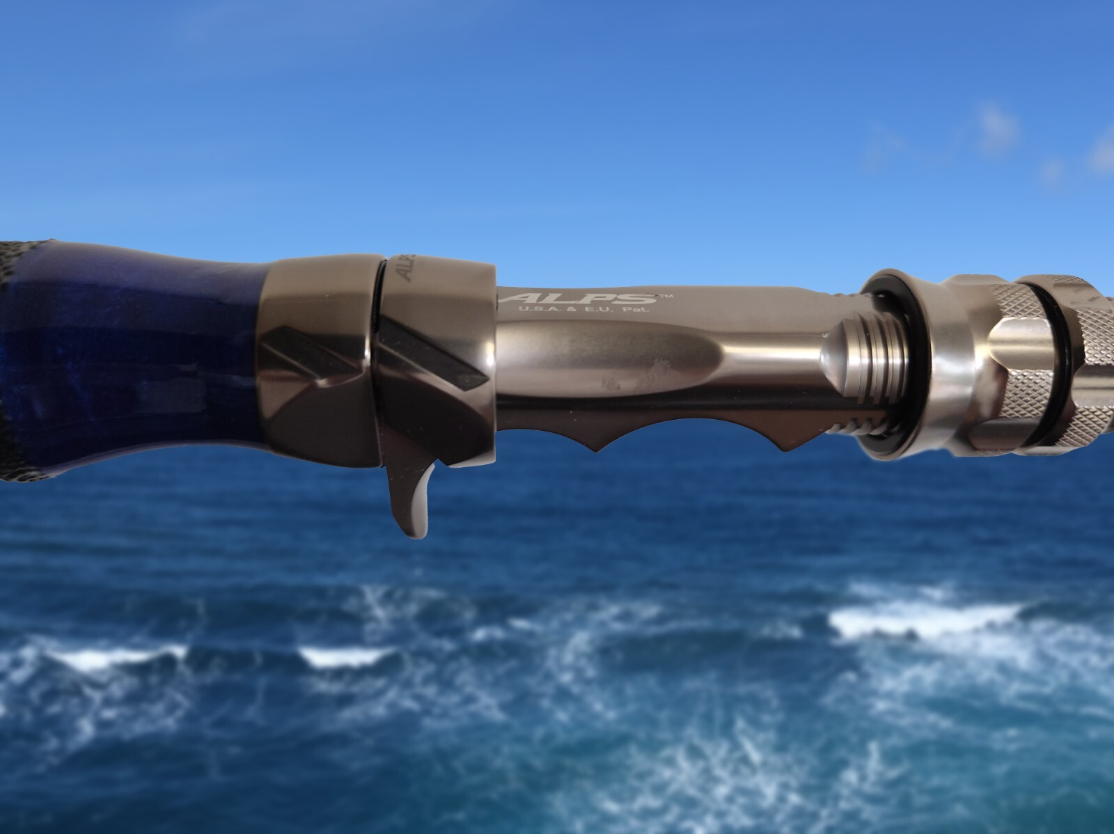 Custom Fishing Rod with Real Alligator Skin Grips and Awesome Paint Job