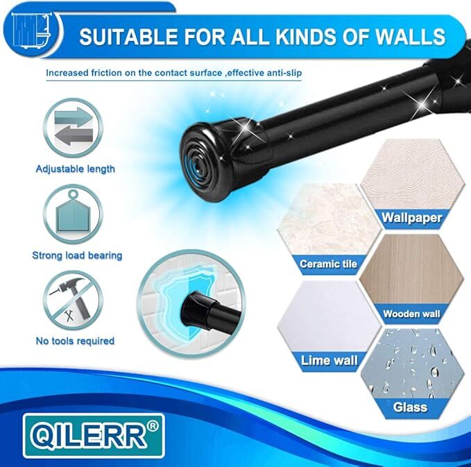 【Excellent Material】Telescopic Tension Rod the is made of high-carbon steel and