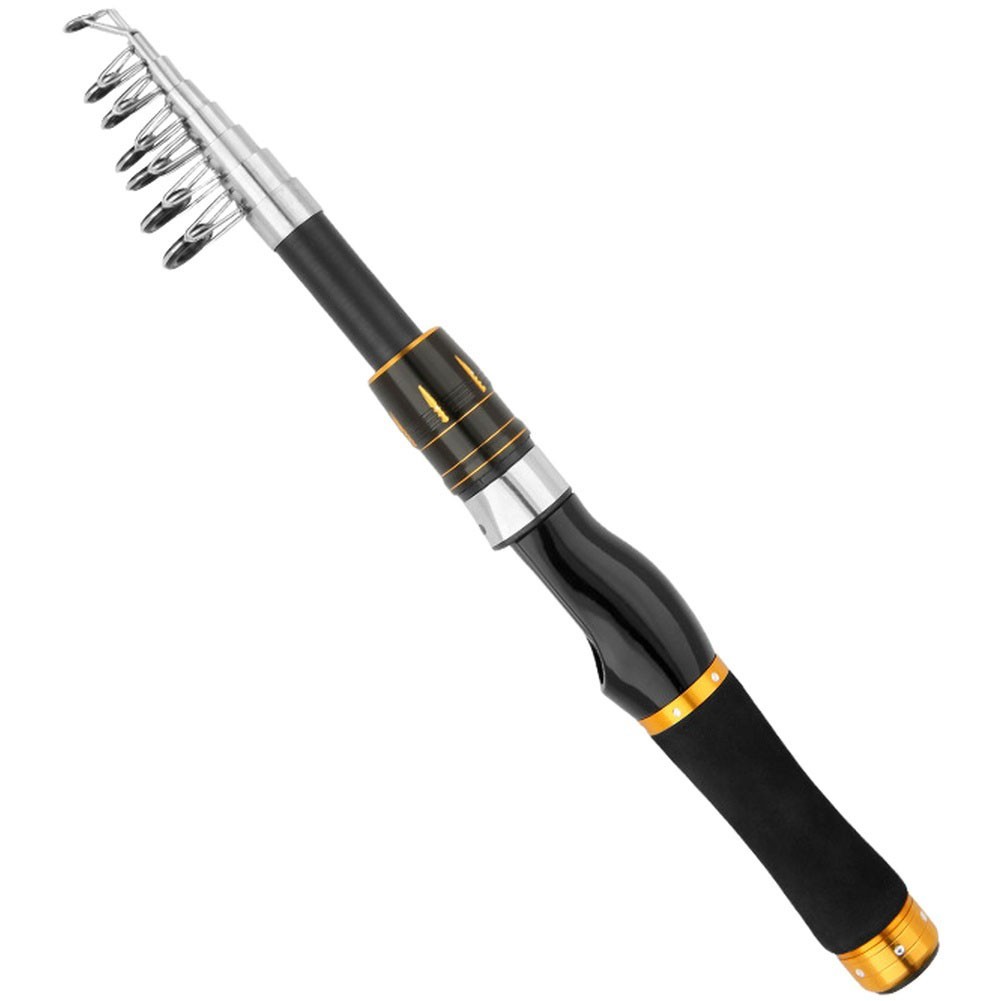 Portable Telescopic Fishing Rod Sea and Freshwater Use 1 8 to for 2 1 Meter Long
