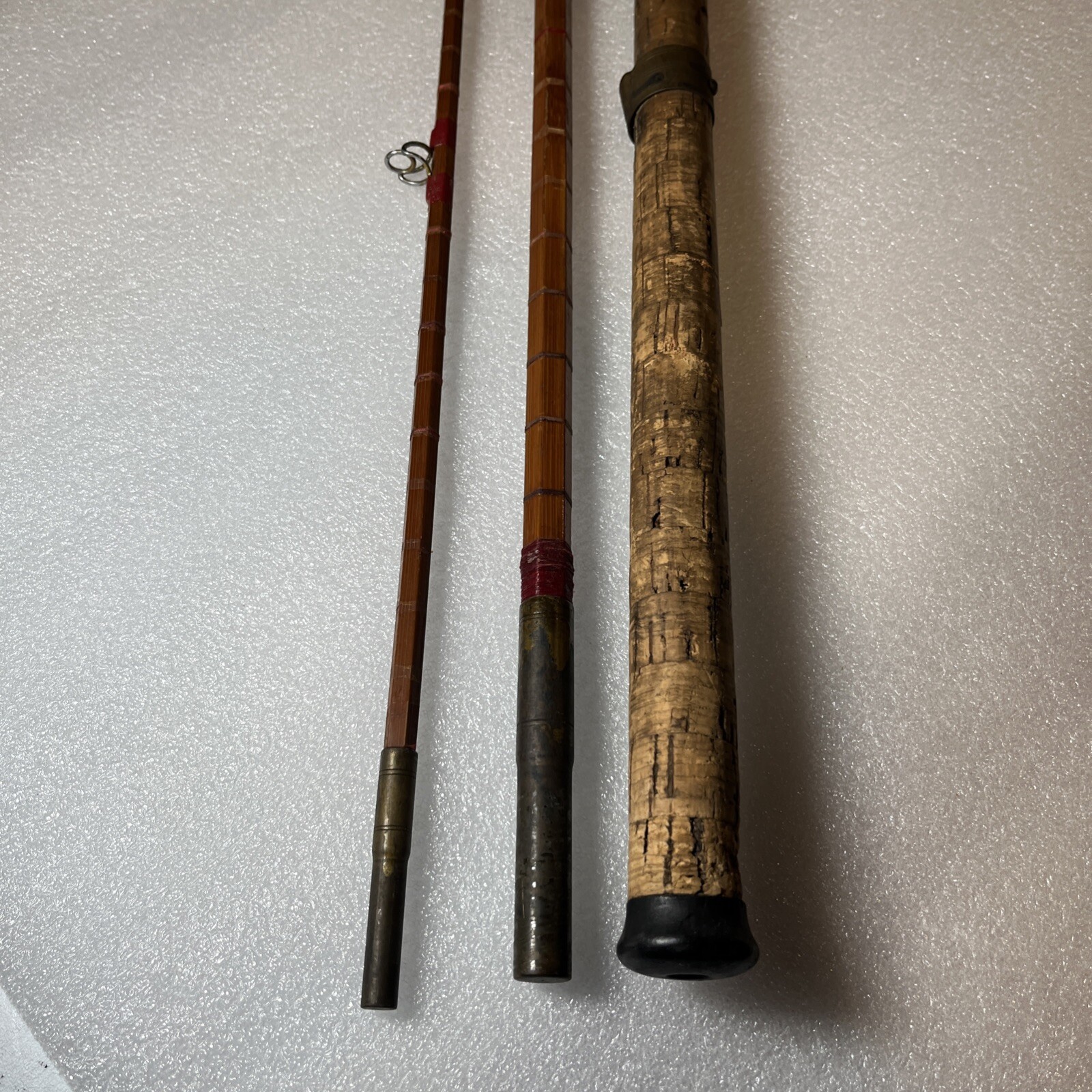 Vintage Noris Original 0211 Wood Fishing Pole 3 Sections 5’ Each Total 14’ 7”