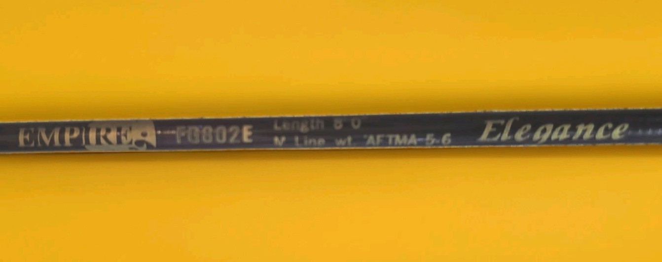 Vintage Empire Golden Falcon FG802E Elegance Fly Rod 8′ 2pc 5-6wt Korea Rare