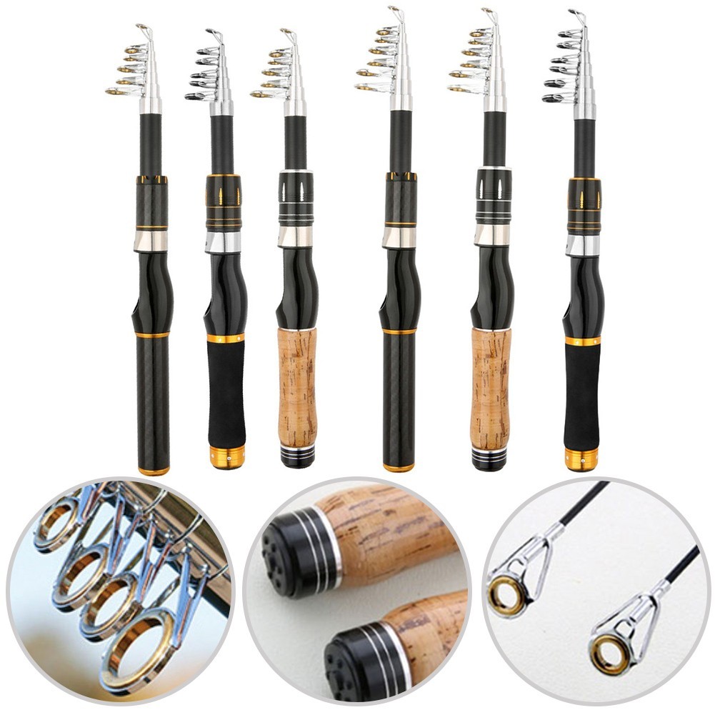Portable Telescopic Fishing Rod Sea and Freshwater Use 1 8 to for 2 1 Meter Long